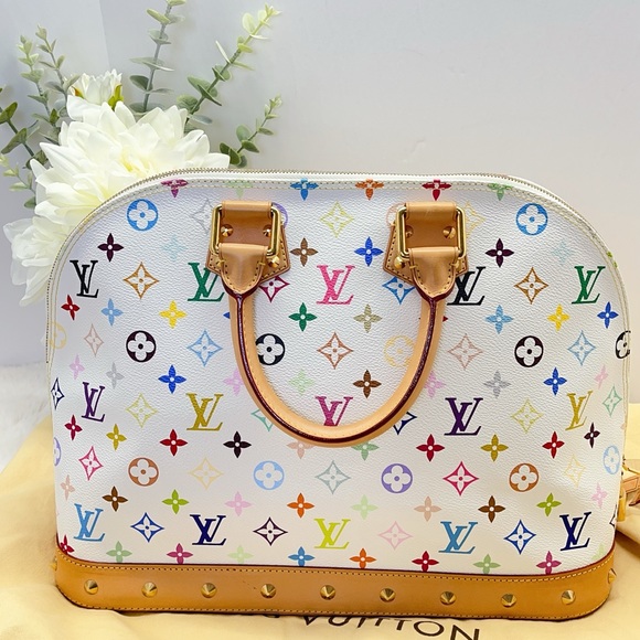 Louis Vuitton Alma GM Multicolor White Monogram Handbag - Picture 10 of 14